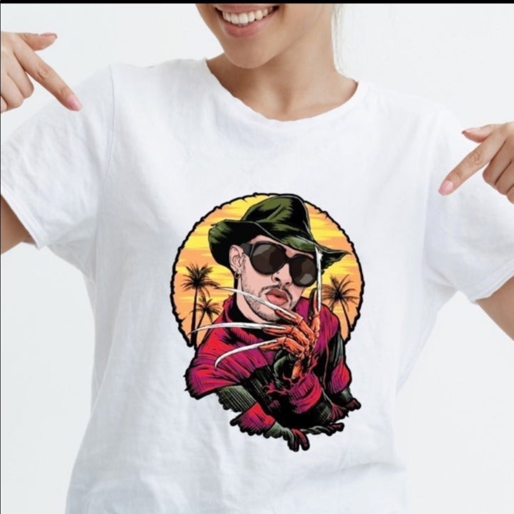 Bad Bunny Freddy HTV Iron on Ready to Press Transfer Sheet-SHIRT NOT INCLUDED